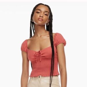 Wilfred Sojourn Smocked Ribbed Top